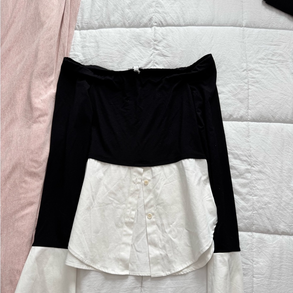 Reformation Black Off-Shoulder Top